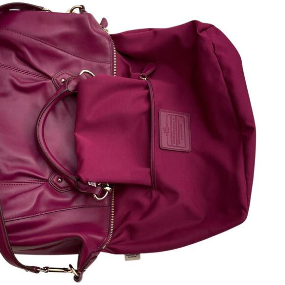 COACH Colette Magenta Leather Satchel, Gold Accents, 2 Hang Tags, Dustbag NWT - Picture 8 of 13
